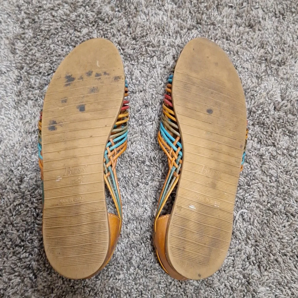 Bass huaraches woven leather slip-ons flats - multicolor - 8